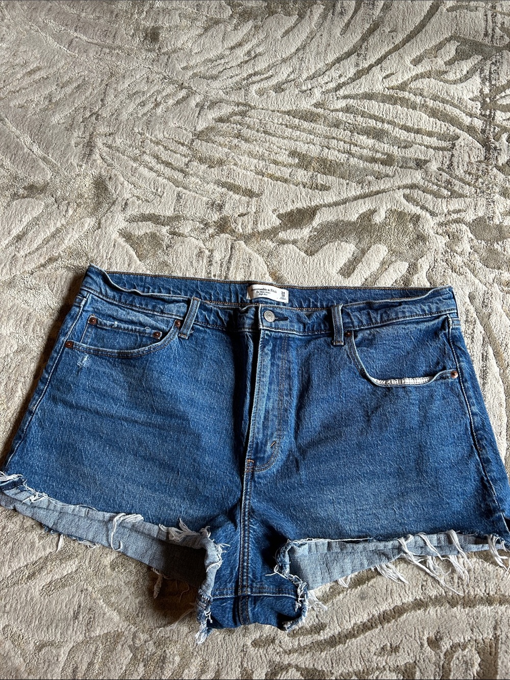 Abercrombie & Fitch High-Rise Blue Denim Shorts